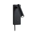 Leesarmatuur HULDA LED met USB-aansluiting IP20, zwart dimbaar