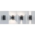 outdoor wall luminaire THARIN up / down, square, adjustable IP44, black 