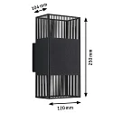 outdoor wall luminaire THARIN up / down, square, adjustable IP44, black 