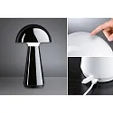Paulmann Tafellamp op batterijen ONZO met USB-aansluiting, met aanraakdimmer IP44, glanzend, zwart dimbaar