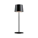 Paulmann Tafellamp op batterijen GILO USB-C up / down, met USB-Aansluiting, set terug, met Touch-Dimmer IP44, zwart mat dimbaar