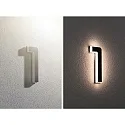 Paulmann solar house number light with accumulator, indirect IP44, black, white matt 
