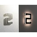 Paulmann solar house number light with accumulator, indirect IP44, black, white matt 