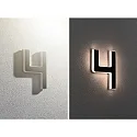 Paulmann solar house number light with accumulator, indirect IP44, black, white matt 