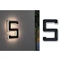 Paulmann solar house number light with accumulator, indirect IP44, black, white matt 