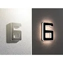 Paulmann solar house number light with accumulator, indirect IP44, black, white matt 