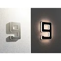 Paulmann solar house number light with accumulator, indirect IP44, black, white matt 