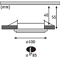 recessed luminaire SORMUS round, set of 1 IP65, white matt  6,5W 560lm 3000K 100° 100° CRI >80