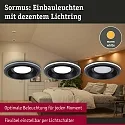 Paulmann recessed luminaire SORMUS round, set of 1 IP65, black matt  6,5W 560lm 3000K 100° 100° CRI >80