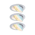 Spot AUMUS rond, set van 3 IP20, chroom mat dimbaar