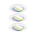 Inbouwarmatuur BASE COIN LED draaibaar, set van 3, RGBW, ZigBee aanstuurbaar LED IP20