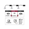 Paulmann LED lamp COIN NOVA PLUS set of 3 Coin 6W 470lm 2700K 100° CRI >80 dimmable
