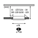 Paulmann Set of 3 Recessed luminaire CHOOSE, fixed, IP44, 230V, max. 3x 10W Ø5.1cm, white matt