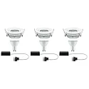 Paulmann Recessed luminaire LED Nova, IP65, round, 7W, GU10, set of 3 swiveling, white