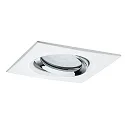 Paulmann Downlight NOVA GU10 hoekig, draaibaar, set van 1 GU10 IP65, chroom, wit mat dimbaar