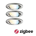 Paulmann Inbouwarmatuur NOVA PLUS COIN TW LED rond, draaibaar, set van 3, Tunable White, ZigBee aanstuurbaar IP23