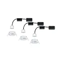 Plafondinbouwarmatuur NOVA MINI PLUS LED draaibaar, set van 3 IP23, wit mat dimbaar
