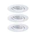 Plafondinbouwarmatuur NOVA MINI PLUS LED draaibaar, set van 3 IP23, wit mat dimbaar