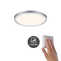 Paulmann LED Recessed Panel AERO VariFit DIM, round, IP44, Ø 17.5cm, 15W 3000K, 3-step dimmable, chrome matt