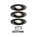 Paulmann Inbouwarmatuur NOVA MINI COIN set van 3 IP23, 4W 310lm 2700K 38° 38° CRI >80