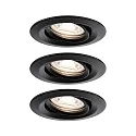 Inbouwarmatuur NOVA MINI PLUS COIN draaibaar, set van 3 IP23, zwart mat dimbaar 4W 310lm 2700K 38° 38° CRI >80