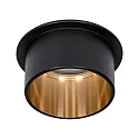 Paulmann Inbouwarmatuur GIL COIN LED rond, stijf IP44, goud, zwart mat dimbaar 470lm 2700K CRI >80