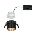 Paulmann Inbouwarmatuur GIL COIN LED rond, stijf IP44, goud, zwart mat dimbaar 470lm 2700K CRI >80