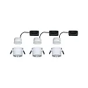 Paulmann recessed luminaire GIL COIN LED round, rigid, set of 3 IP44, brushed iron, white matt dimmable 470lm 2700K CRI >80