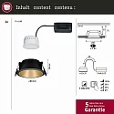 Inbouwarmatuur COLE COIN LED stijf IP44, goud mat, zwart dimbaar 6,5W 460lm 2700K 100° 100° CRI >80