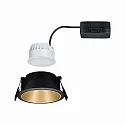 Inbouwarmatuur COLE COIN LED stijf IP44, goud mat, zwart dimbaar 6,5W 460lm 2700K 100° 100° CRI >80
