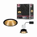 Inbouwarmatuur COLE COIN LED stijf IP44, goud mat, zwart dimbaar 6,5W 460lm 2700K 100° 100° CRI >80
