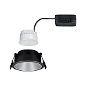 Paulmann Inbouwarmatuur COLE COIN LED stijf IP44, zwart, zilver dimbaar 6,5W 460lm 2700K 100° 100° CRI >80