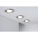 Paulmann recessed luminaire BASE swivelling, set of 3, switchable GU10 IP20, brushed iron  15W 350lm 3000K 100° 100° CRI >80
