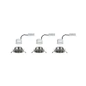 Paulmann recessed luminaire BASE COIN swivelling, set of 3, switchable IP20, brushed iron  15W 370lm 3000K 100° 100° CRI > 80