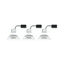Paulmann Inbouwarmatuur NOVA COIN LED hoekig, draaibaar, set van 3 IP23, wit mat  19,5W 460lm 2700K 100° 100° CRI >80