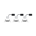 Paulmann Inbouwarmatuur NOVA COIN LED rond, stijf, set van 3 IP44, ijzer geborsteld  19,5W 460lm 2700K 100° 100° CRI >80