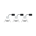 Paulmann Inbouwarmatuur NOVA COIN LED rond, stijf, set van 3 IP44, wit mat  19,5W 460lm 2700K 100° 100° CRI >80