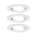 Inbouwarmatuur NOVA PLUS COIN rond, set van 3 IP23, wit mat dimbaar 3x6,8W 2.700K