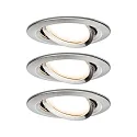Inbouwarmatuur NOVA PLUS COIN rond, draaibaar, set van 3 IP23, ijzer geborsteld dimbaar 3x6,8W 2.700K 38° 38°