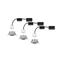 Paulmann Inbouwarmatuur NOVA MINI LED stijf, set van 3 IP23, ijzer geborsteld  310lm 2700K 38° 38° CRI >80