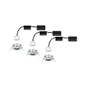 Paulmann Inbouwarmatuur NOVA MINI LED stijf, set van 3 IP23, chroom  310lm 2700K 38° 38° CRI >80
