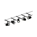 Touwsysteem WIRE SYSTEMS DC CUP set van 5 GU5,3, chroom, zwart mat 