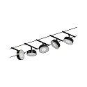 Paulmann Touwsysteem LED WIRE SYSTEMS CORDUO CIRCLE rond, set van 5, schakelbaar IP20, chroom, zwart mat 