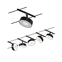 Paulmann Touwsysteem LED WIRE SYSTEMS CORDUO CIRCLE rond, set van 5, schakelbaar IP20, chroom, zwart mat 