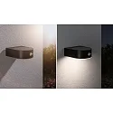 Paulmann Wandlamp op zonne-energie EILEEN PIR rond, met schakelaar, met bewegingsmelder IP44, zwart 