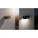 Paulmann solar wall luminaire ADYA down, oval, with sensor IP44, black 