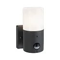 Wandarmatuur voor buitenshuis TUBS cilindrisch, schakelbaar E27 IP44, grijs, mat