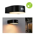 solar wall luminaire EILEEN PIR round, with switch, with motion detector IP44, black 