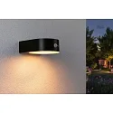 solar wall luminaire EILEEN PIR round, with switch, with motion detector IP44, black 