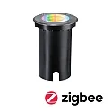 Paulmann Vloerinbouwarmatuur FLOOR RGBW rond, ZigBee aanstuurbaar IP67, zwart dimbaar